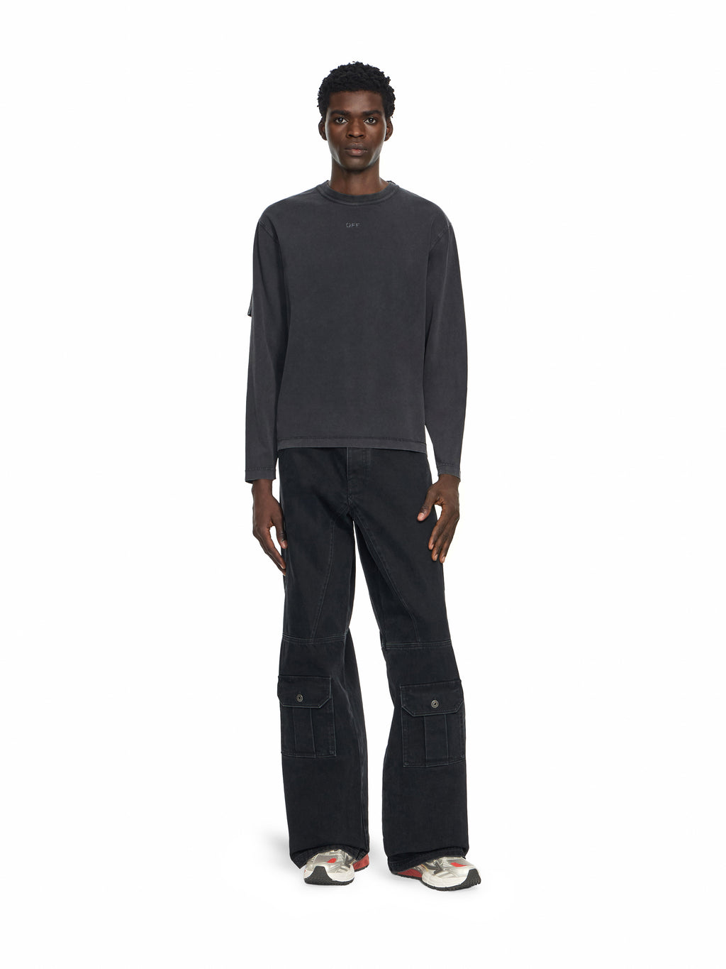 OFF WHITE Half Arrow Cargo Jeans STONE RAW BLACK 44MYA19GF26D001