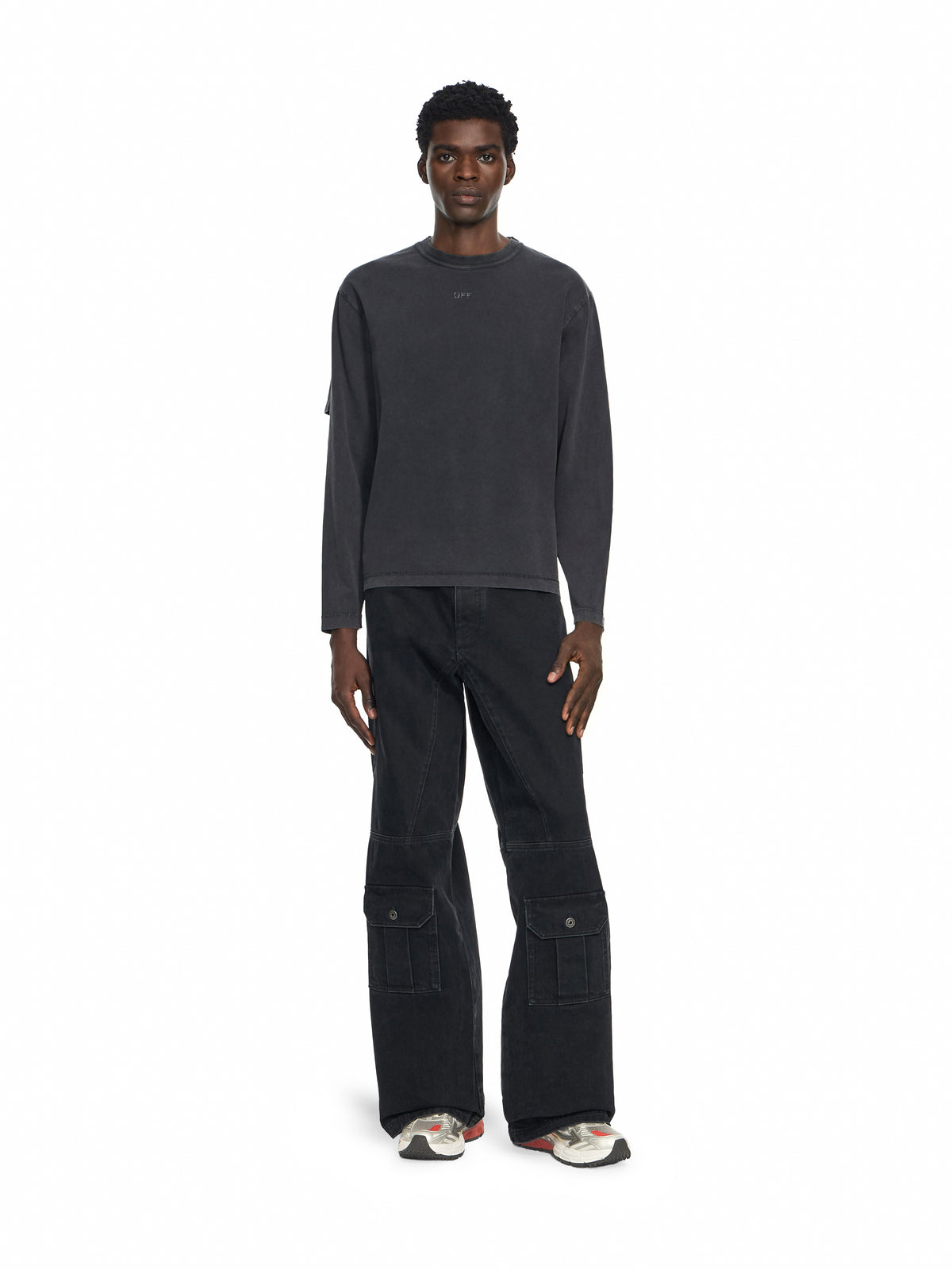 OFF WHITE Half Arrow Cargo Jeans STONE RAW BLACK 44MYA19GF26D001