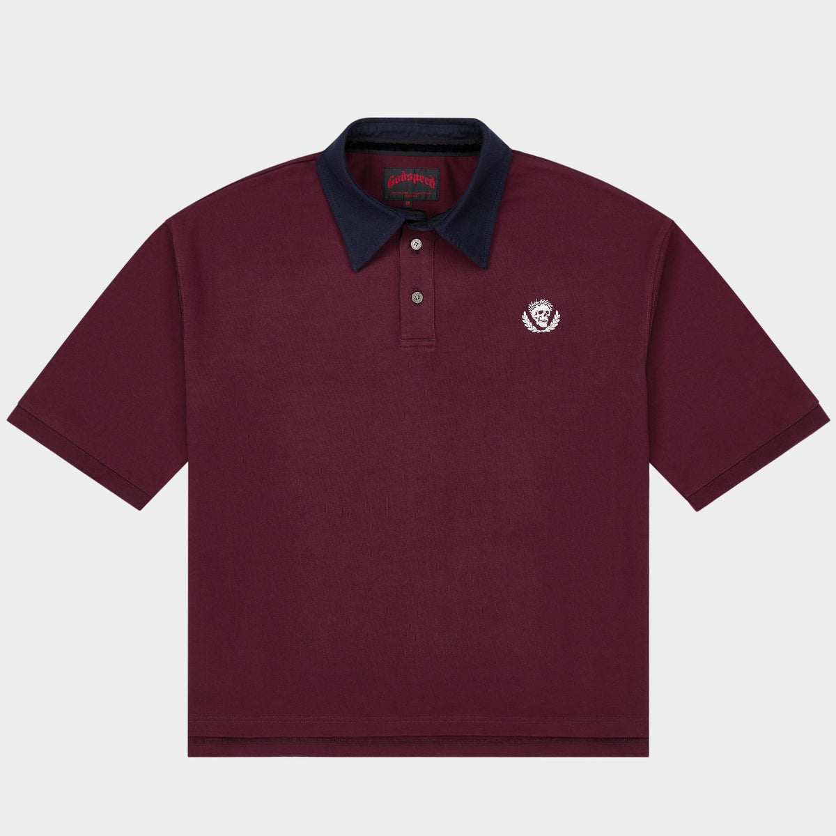 Victor Minimal Crest Polo (Burgundy/Navy)