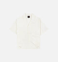 Woven Embroidered Rose Womens Short Sleeve Shirt - Sail