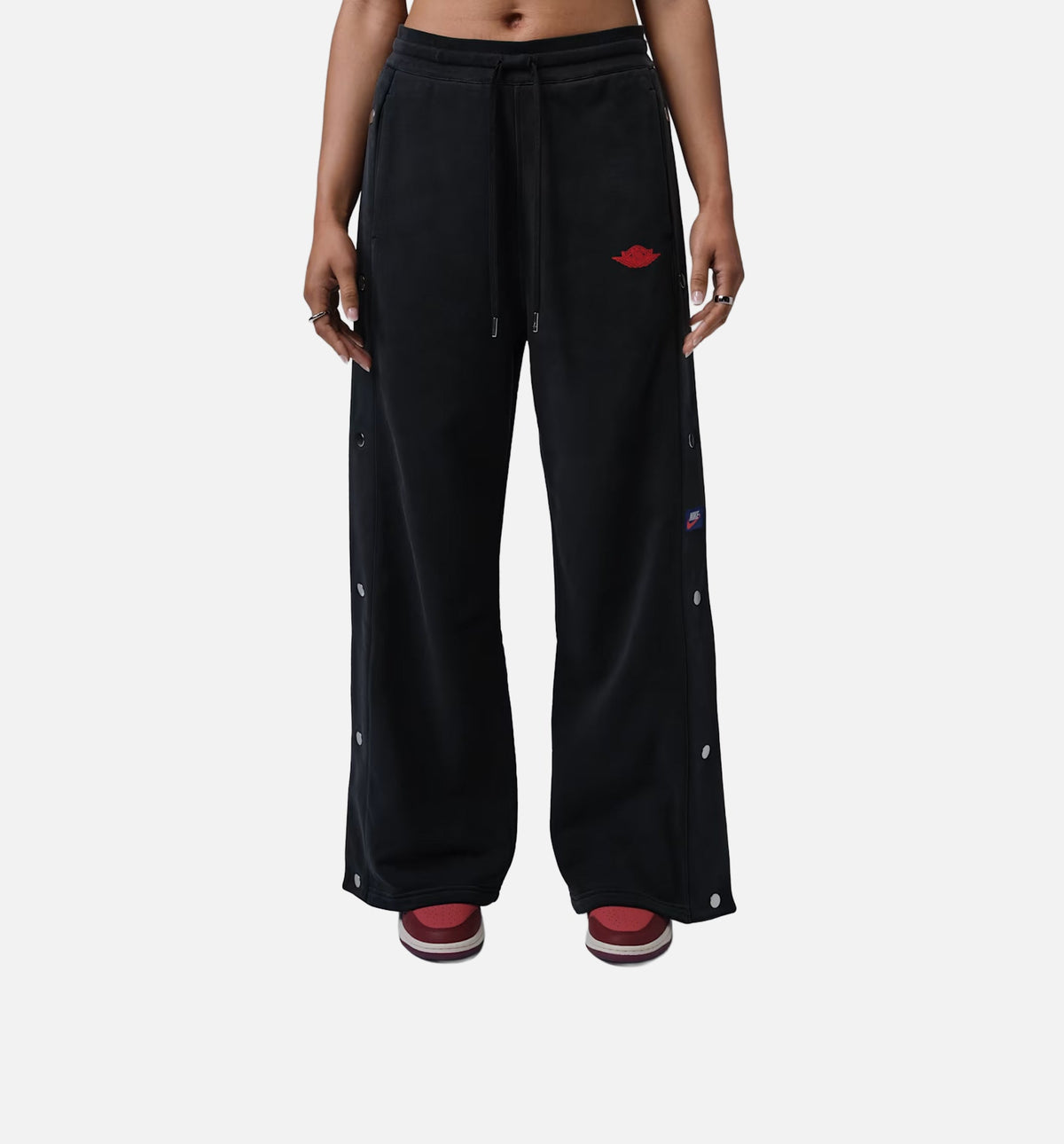 Flight Fleece French Terry Snap Womens Pant - Black/University Red