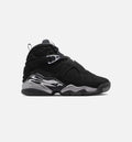 Air Jordan 8 Retro Chrome Black And Light Graphite Grade School Lifestyle Shoe - Black/White/Light Graphite