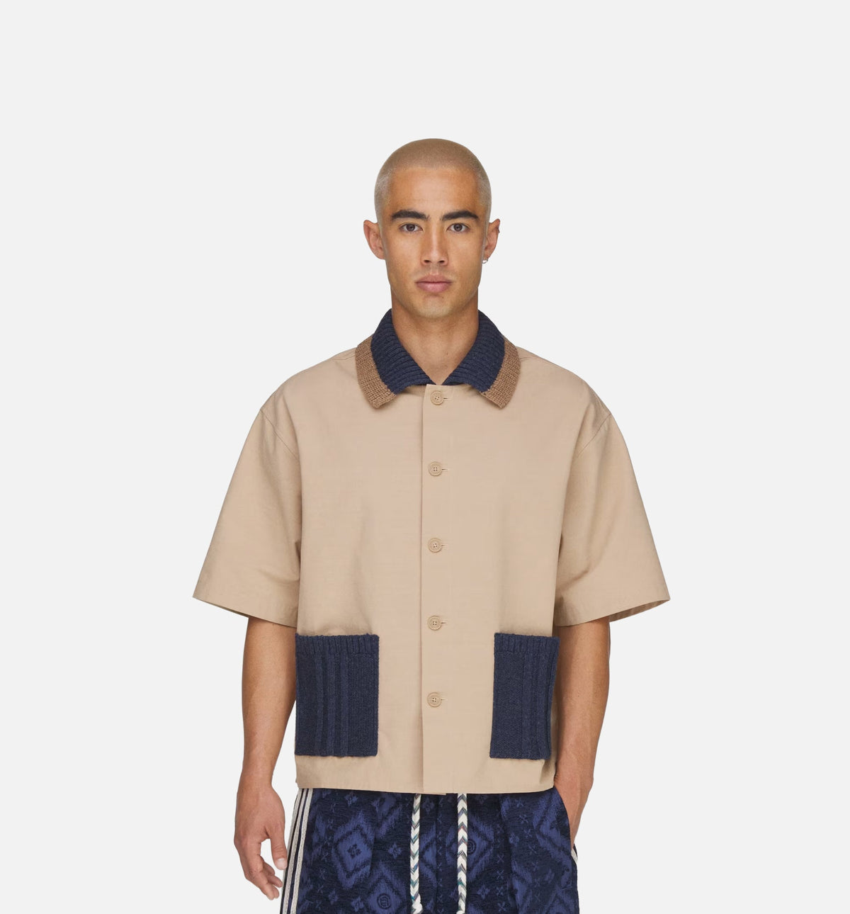 CLOT Redifined Utility By Edison Chen Mens Short Sleeve Shirt - Warm Sandstone