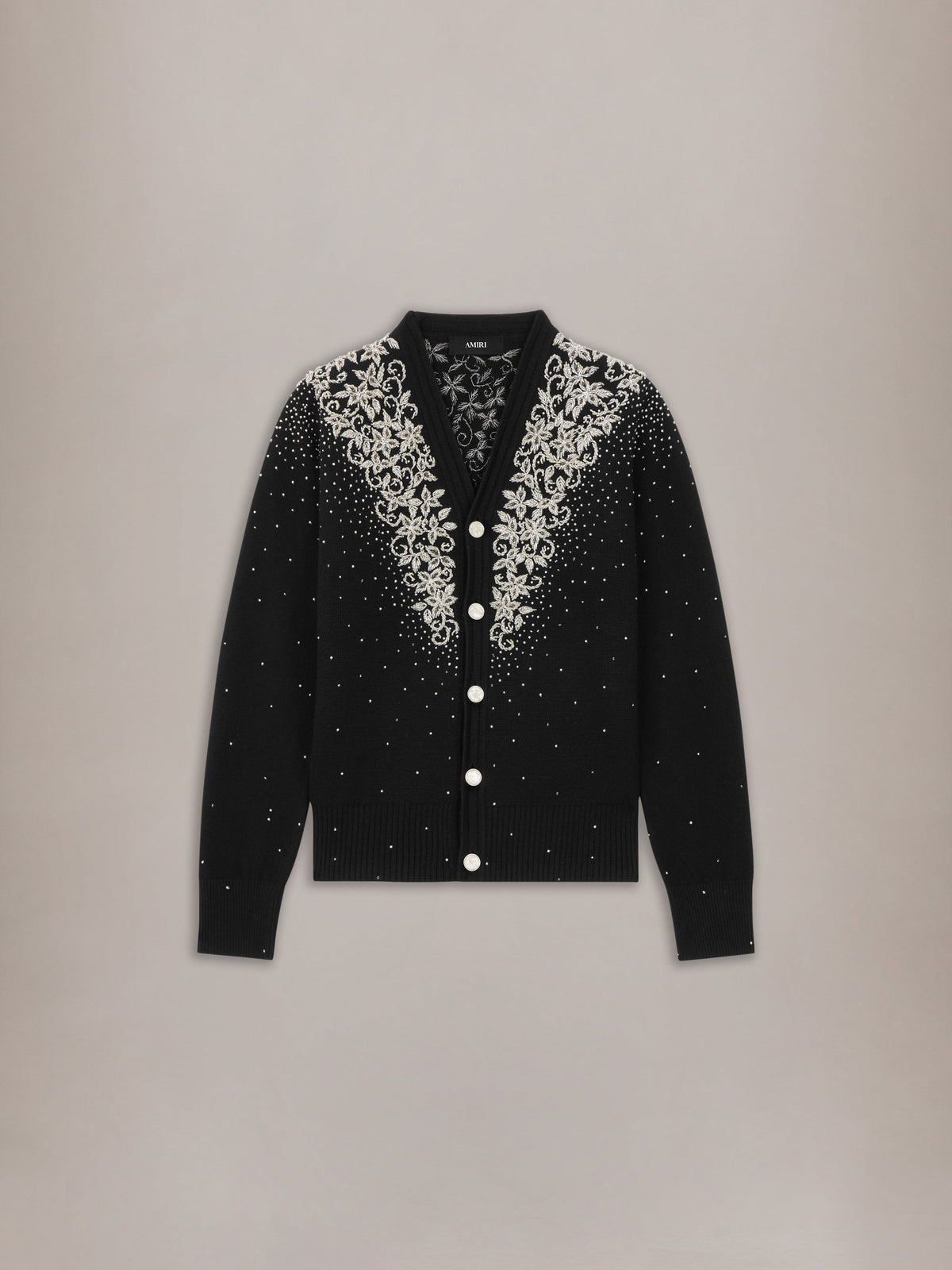 BEADED MICRO STARS CARDIGAN - Black