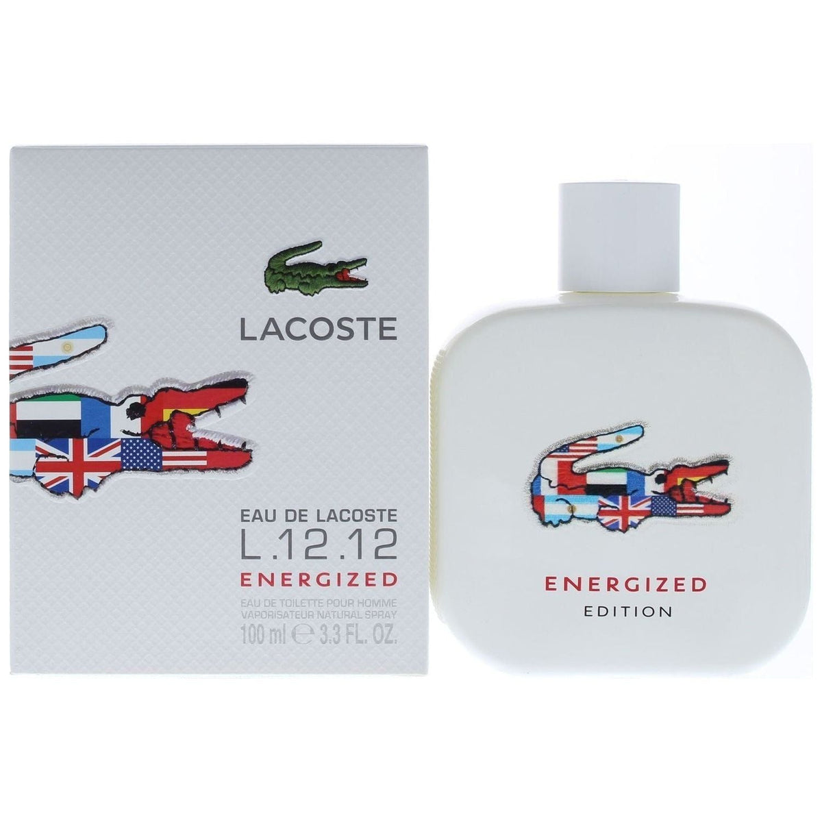 Eau de Lacoste L.12.12 Energized by lacoste cologne EDT 3.3 / 3.4 oz New in Box