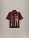 MA PANELED KNIT SHIRT - Brick