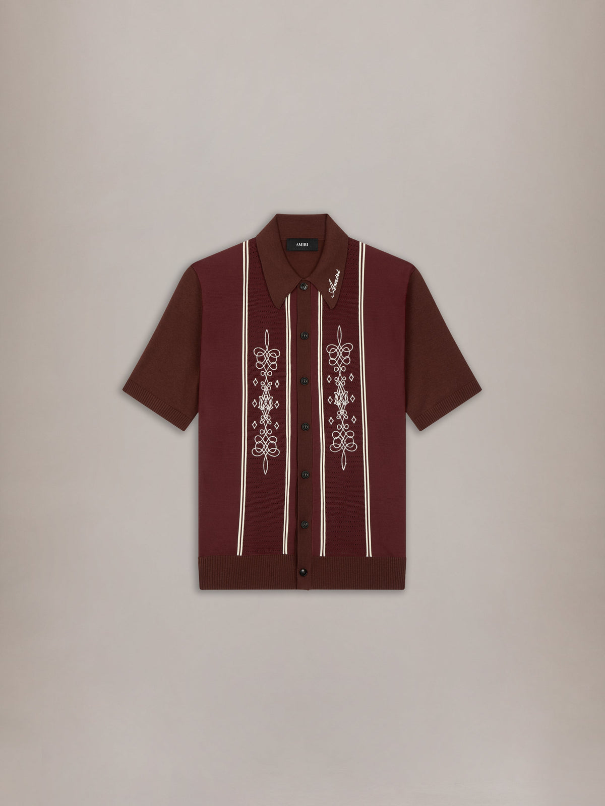 MA PANELED KNIT SHIRT - Brick