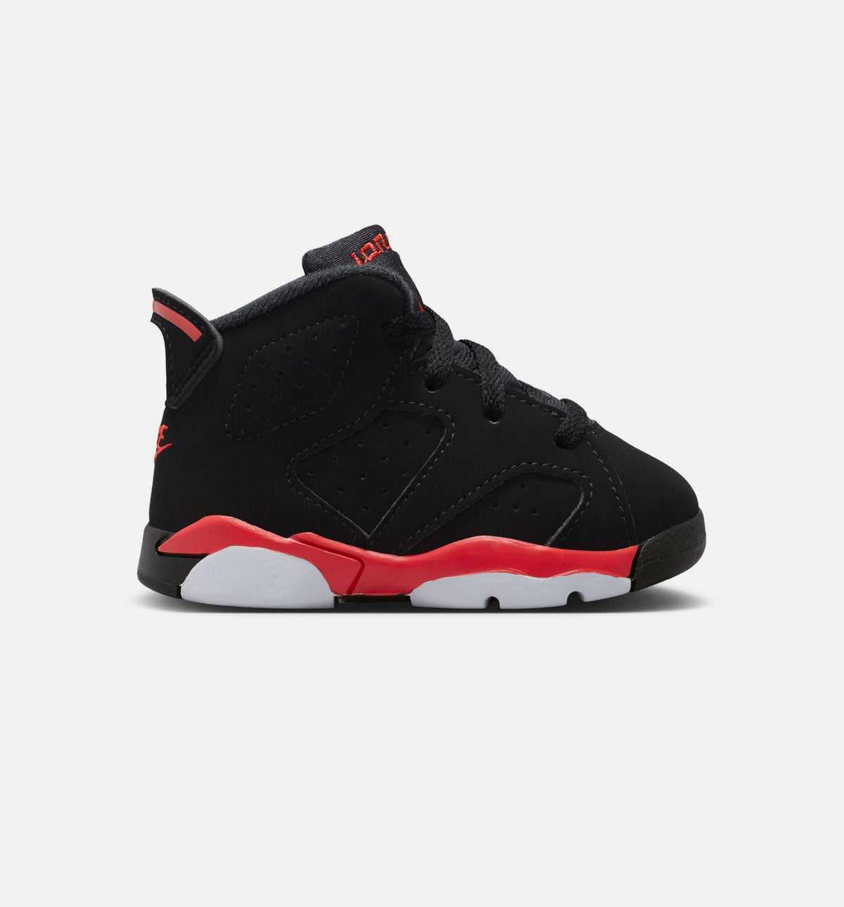Air Jordan 6 Retro Infrared Salesman Infant Toddler Lifestyle Shoe - Black/Light Crimson