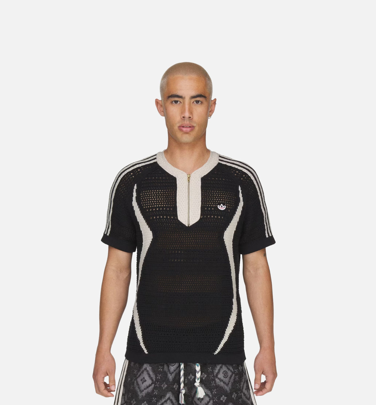 CLOT Knit By Edison Chen Mens Jersey - Black/Wonder White