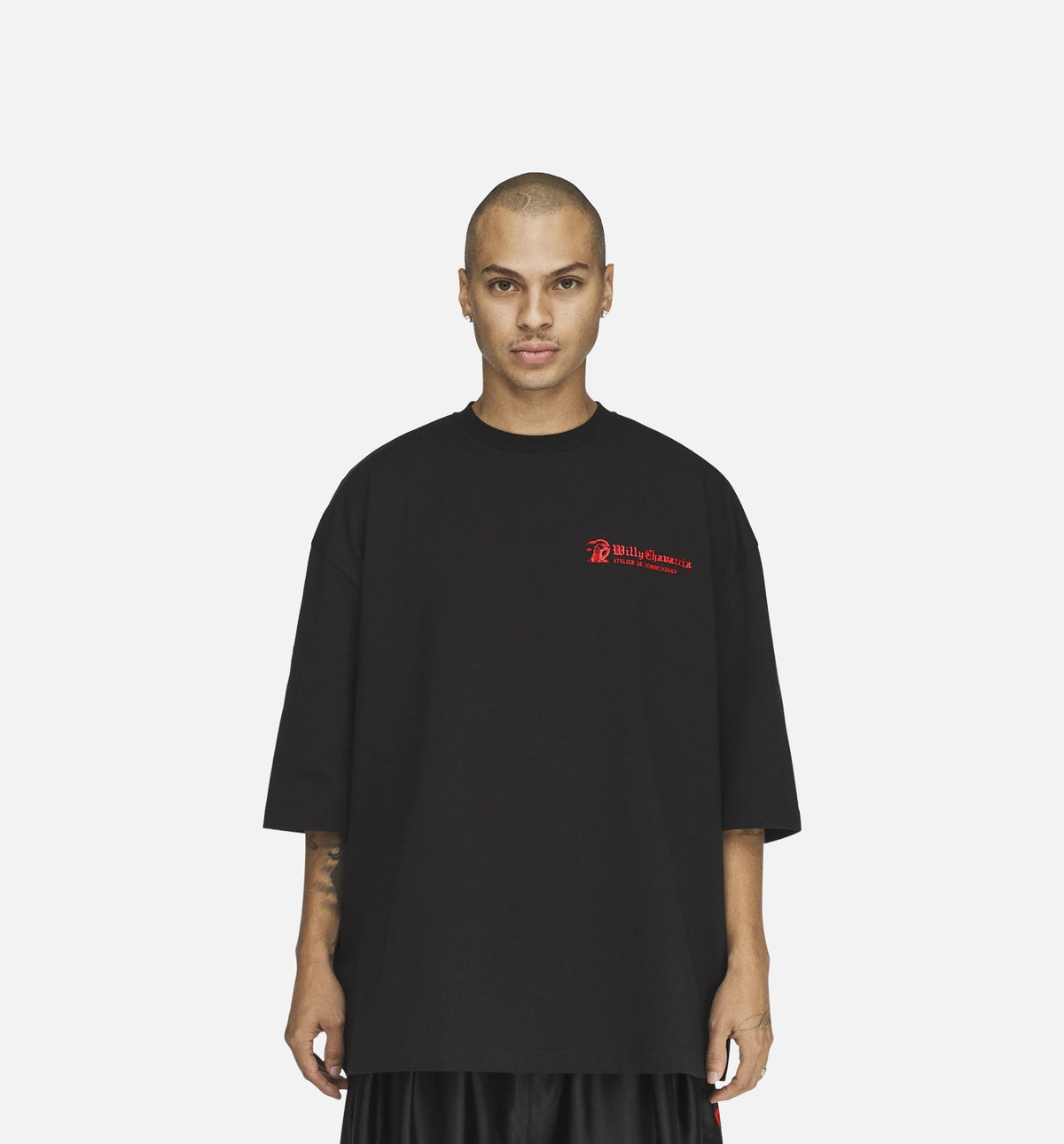 Chavarria Dark Rose Mens Short Sleeve Shirt - Black
