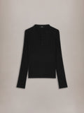 AMIRI SCRIPT KNIT HENLEY - Black