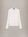 AMIRI SCRIPT KNIT HENLEY - Alabaster