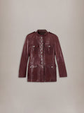 WOMEN - WOMEN'S LEATHER OFFICER JACKET - Brick