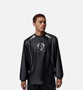 Brooklyn Goalie Mens Long Sleeve Shirt - Black/White/Metallic Silver