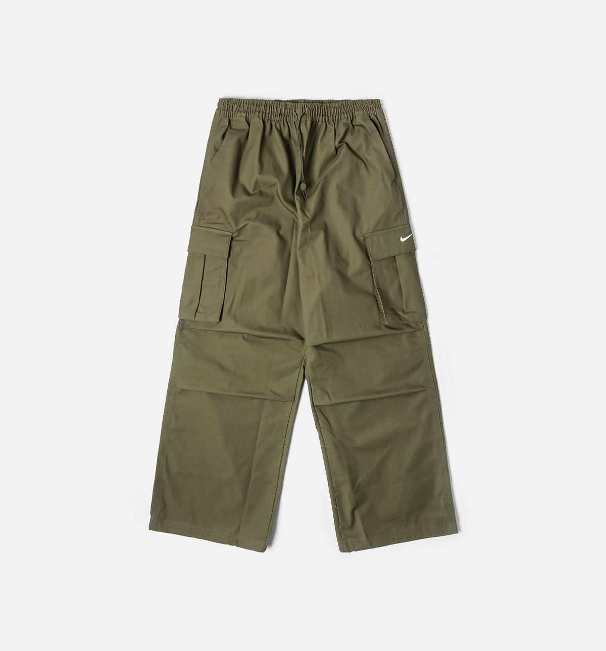 Mid Rise Oversized Woven Cargo Womens Pant - Medium Olive/Sail