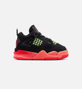 Air Jordan 4 Retro Black Infrared 23 Infant Toddler Lifestyle Shoe - Black/Infrared 23/Bright Mango Free Shipping