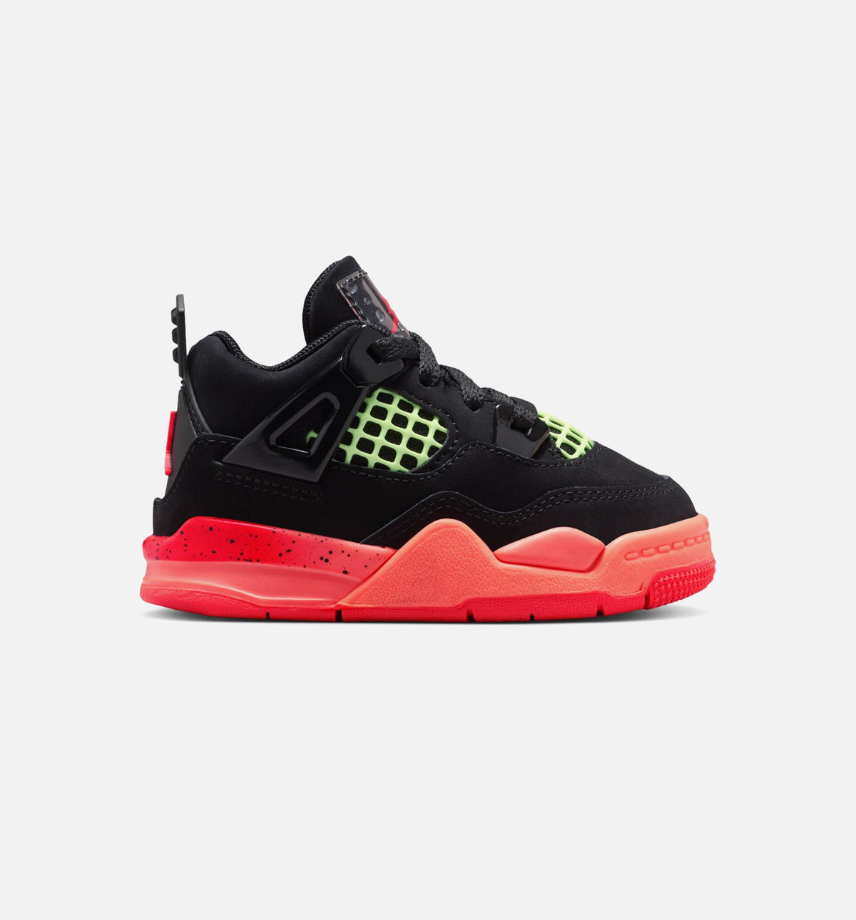 Air Jordan 4 Retro Black Infrared 23 Infant Toddler Lifestyle Shoe - Black/Infrared 23/Bright Mango Free Shipping