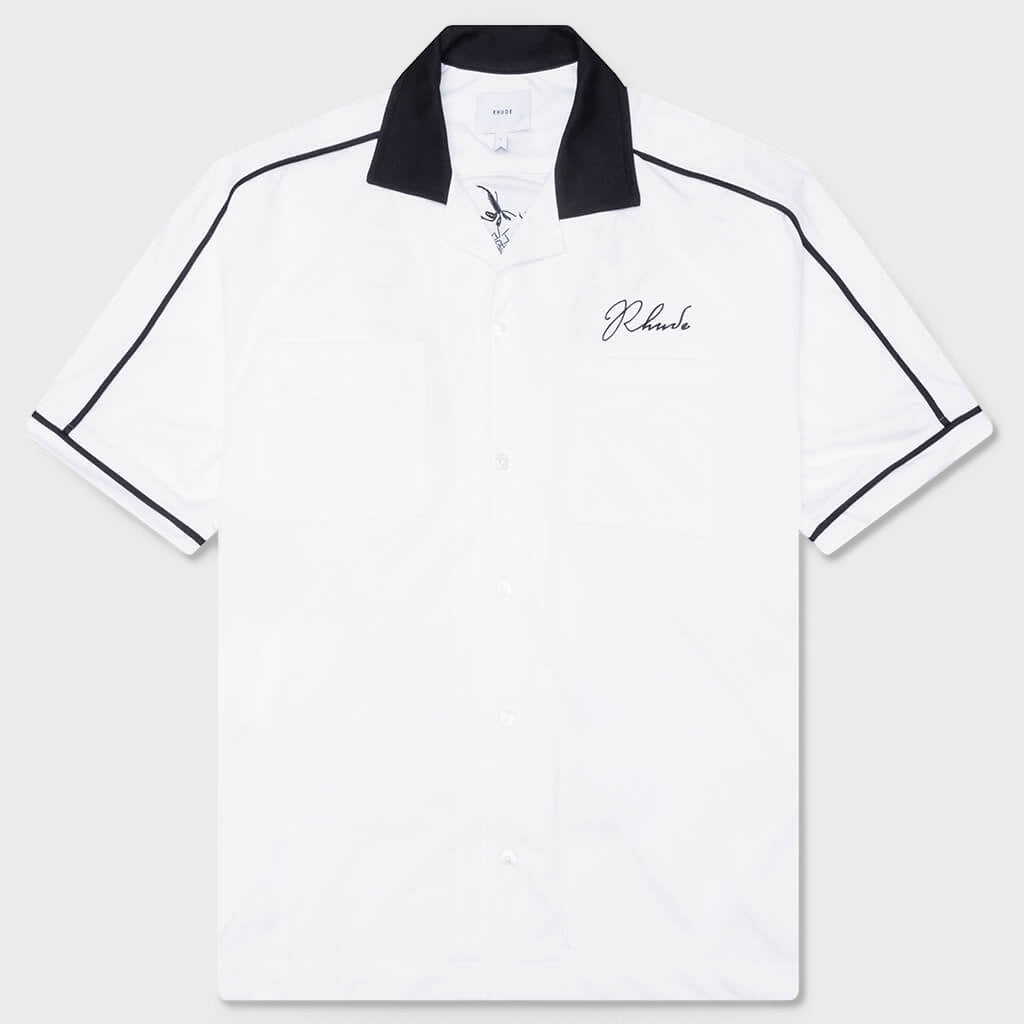 Fonda Del Sol Bowling Shirt - White/Black/Yellow