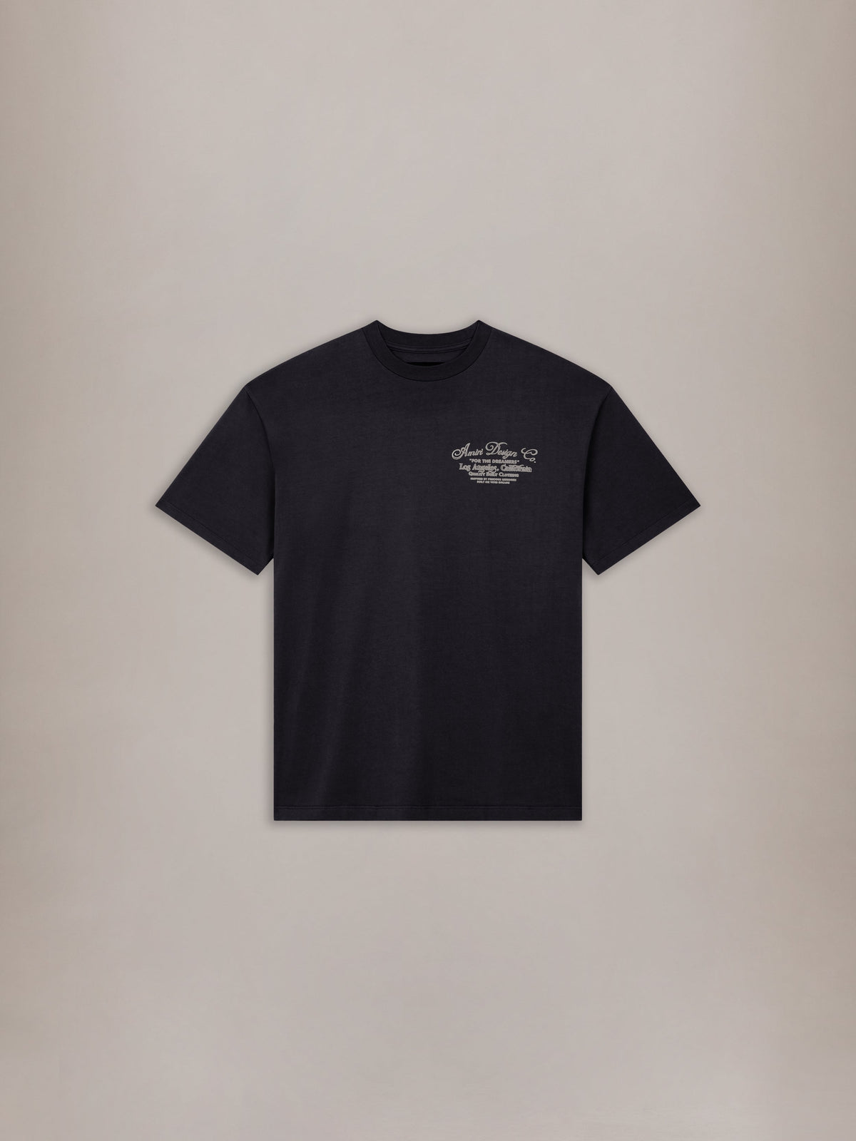 DREAMERS CHAIN STITCH OVERSIZED TEE - Black