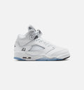 Air Jordan 5 Retro OG White Metallic Grade School Lifestyle Shoe - White/Black/Metallic Silver Free Shipping