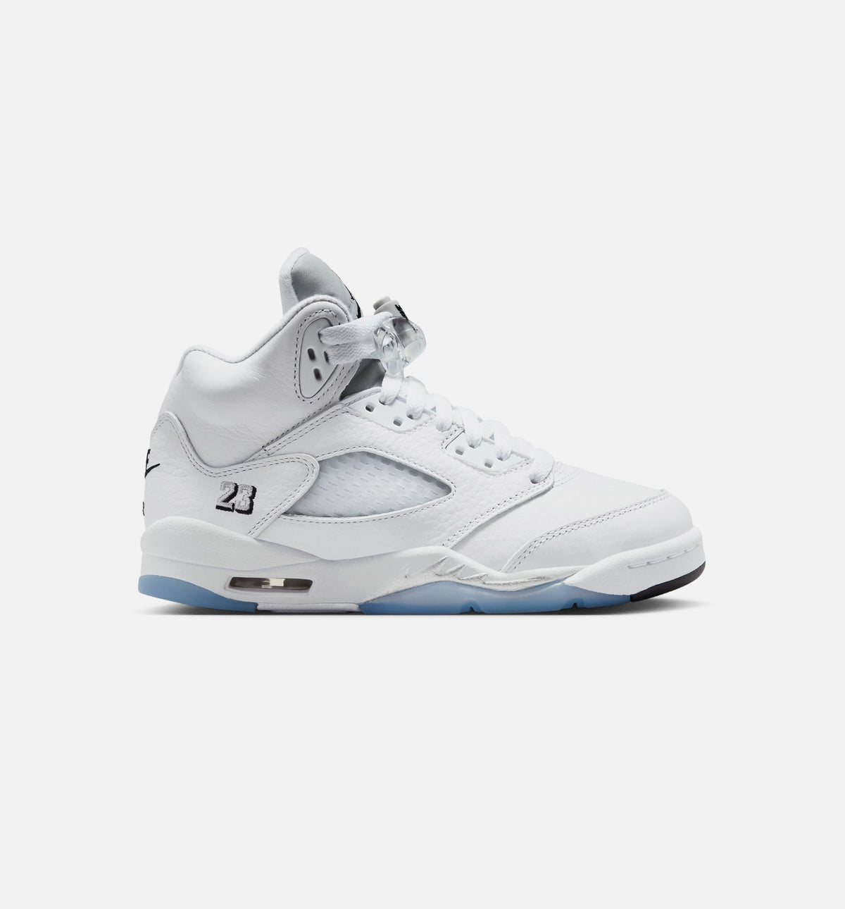 Air Jordan 5 Retro OG White Metallic Grade School Lifestyle Shoe - White/Black/Metallic Silver Free Shipping
