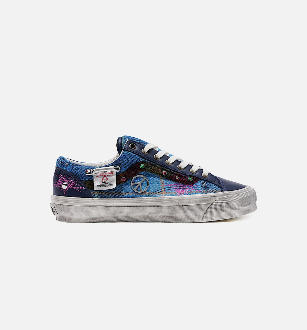 Premium Old Skool 36 Harris Tweed Mens Lifestyle Shoe - Tweed Navy Blue