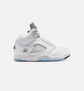 Air Jordan 5 Retro OG White Metallic Preschool Lifestyle Shoe - White/Black/Metallic Silver Free Shipping
