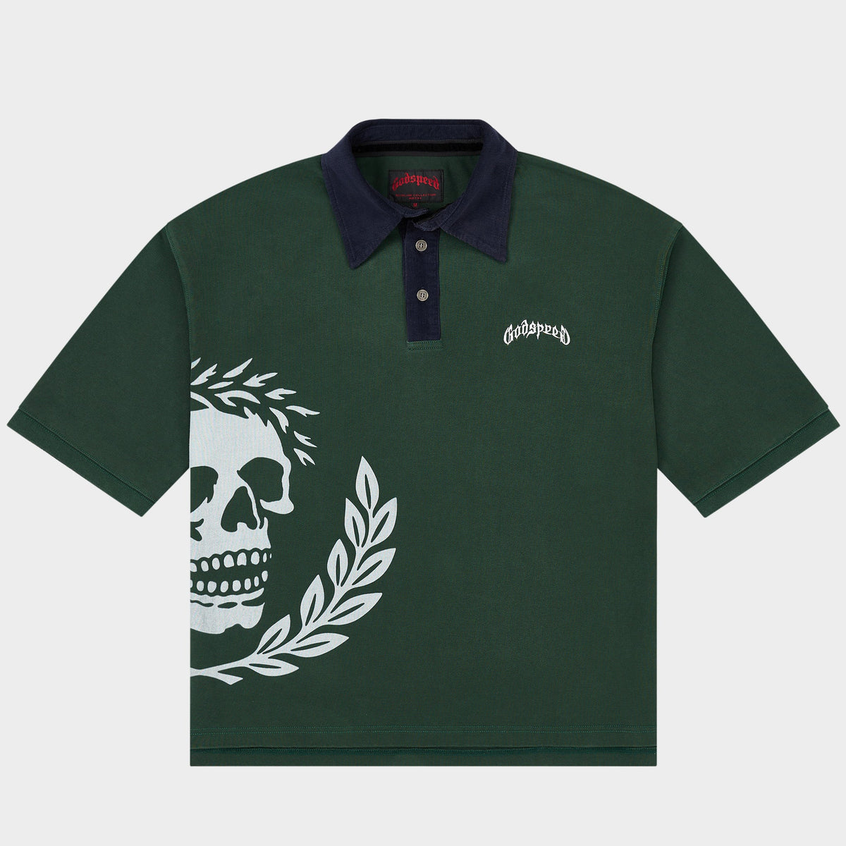 Victor Oversized Crest Polo (Green/Navy)
