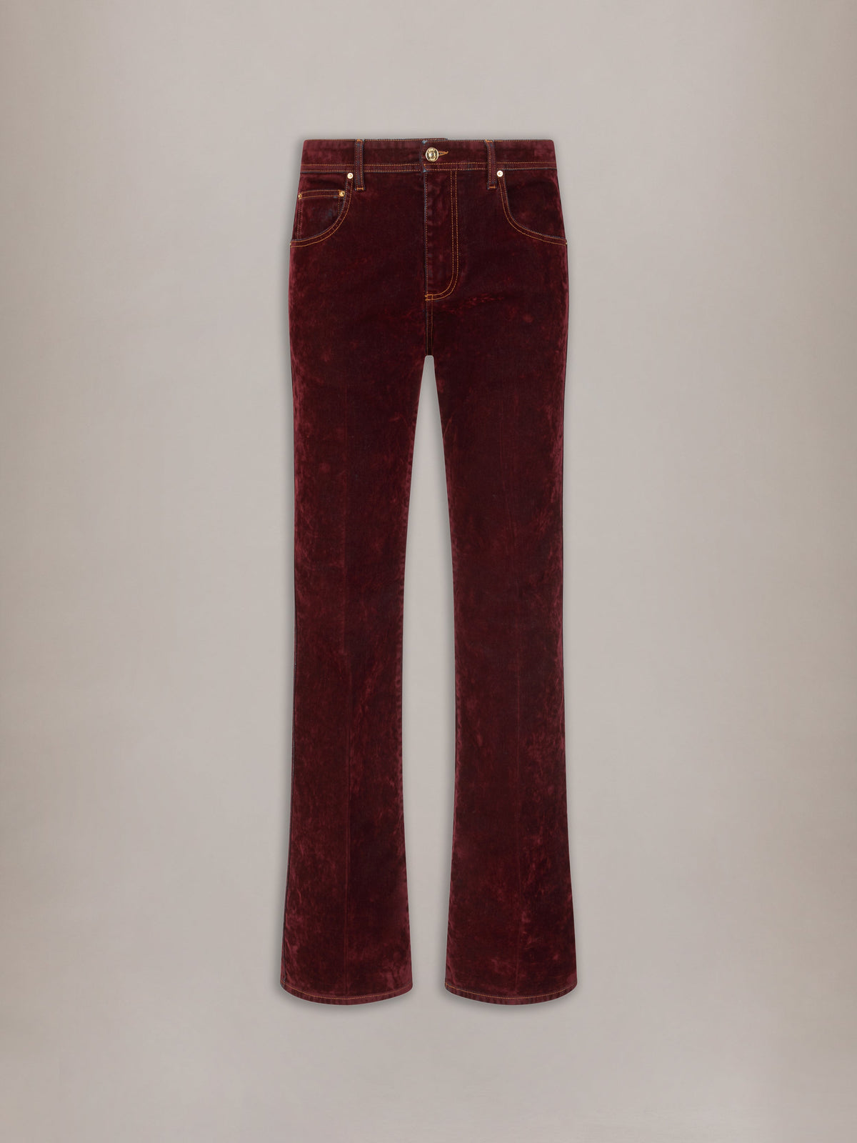 VINTAGE CUT FLOCK DENIM JEAN - Brick