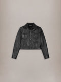 WOMEN - WOMEN'S VINTAGE CUT LEATHER JACKET - Black
