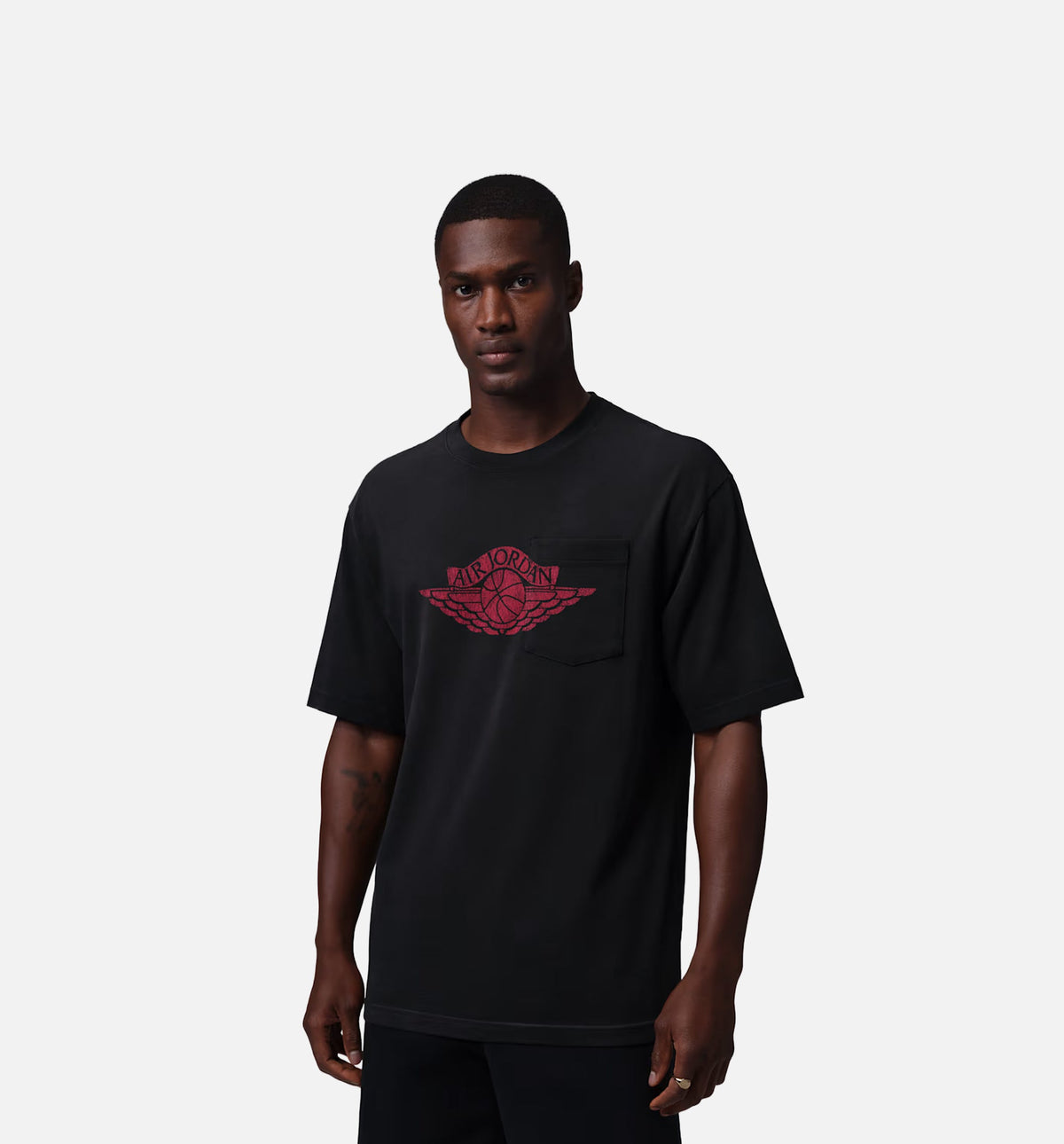Flight Essentials Pocket Mens Short Sleeve Shirt - Black/University Red