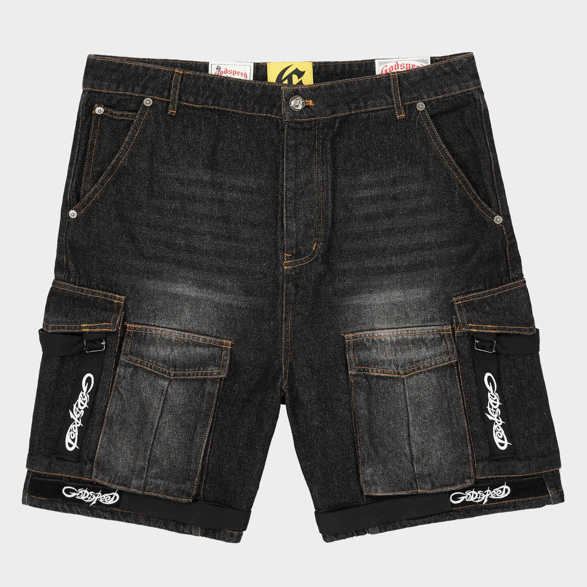 Utility Denim Shorts (Black)