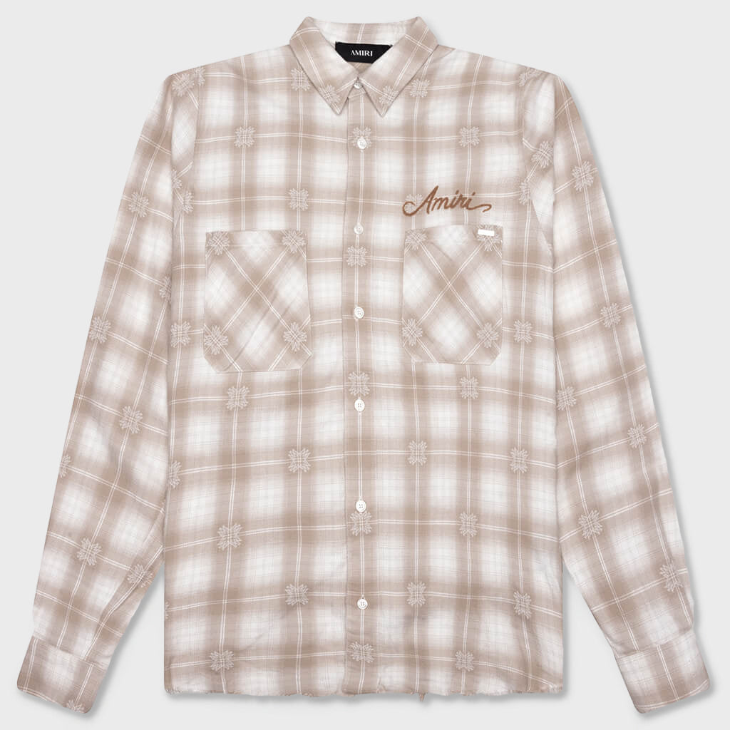 Bleach Bandana Patch Flannel - Light Camel