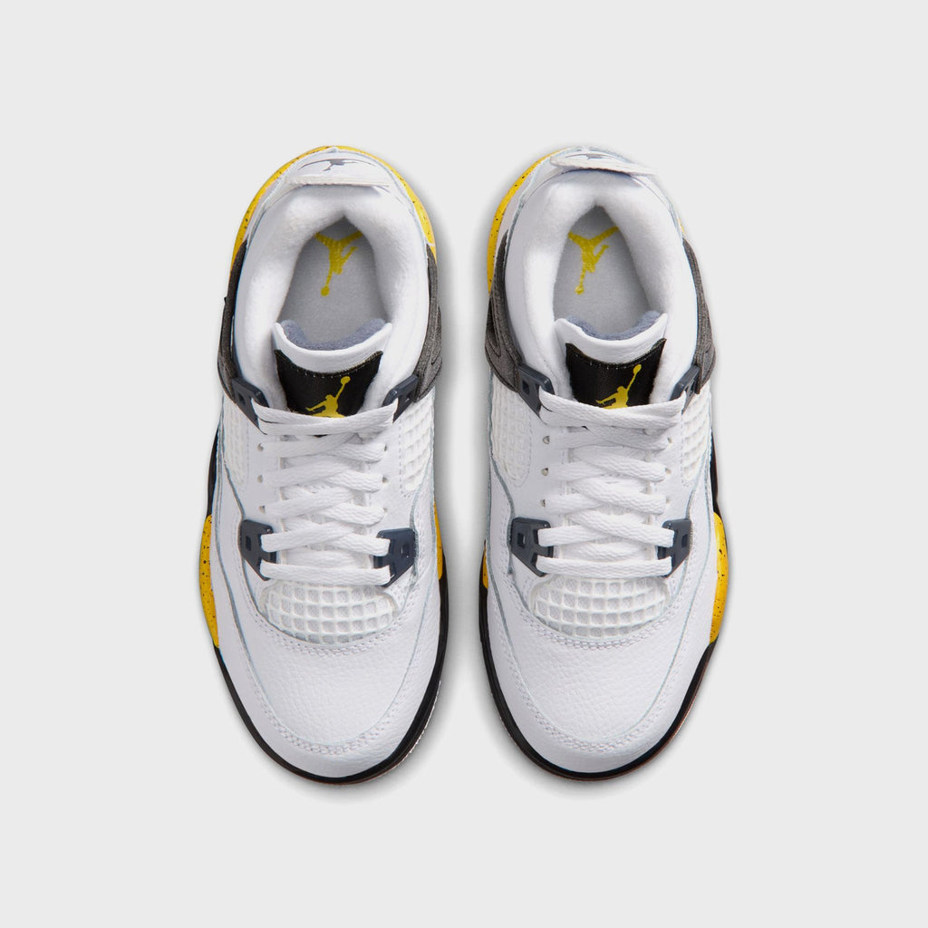 Jordan PS Jordan 4 Retro - White / Tour Yellow / Dark Blue Grey / Black