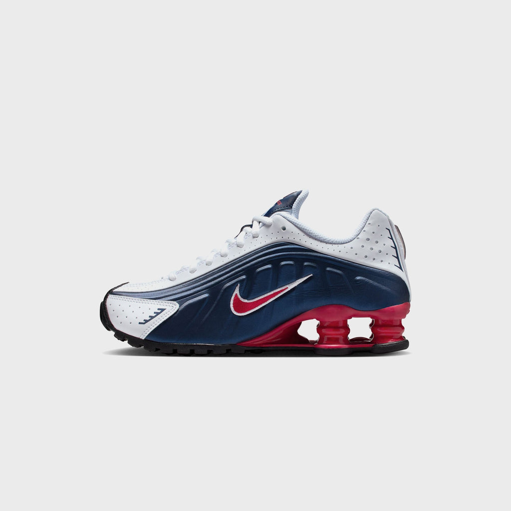 Nike GS Shox R4 - Midnight Navy / Gym Red / White