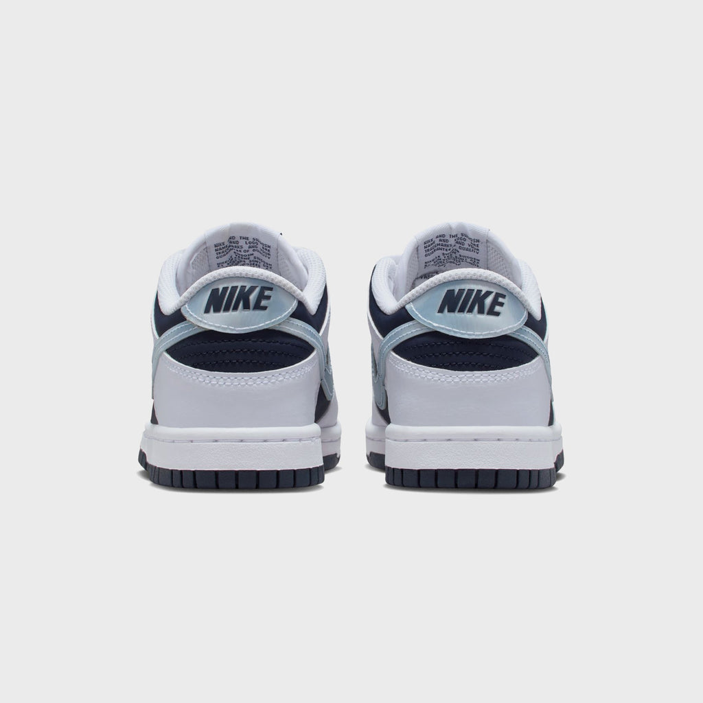Nike GS Dunk Low - White / Light Armory Blue / Deep Royal Blue