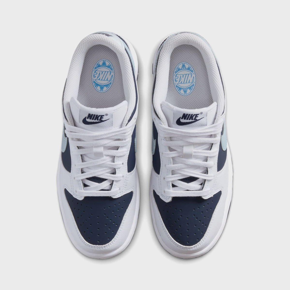 Nike GS Dunk Low - White / Light Armory Blue / Deep Royal Blue