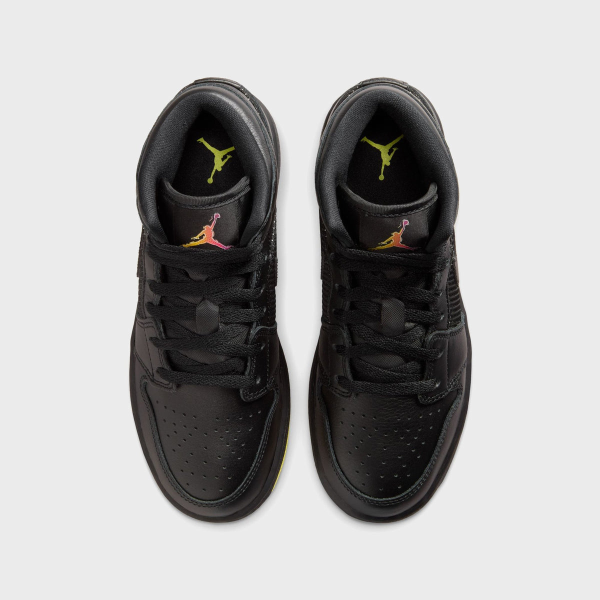 Jordan GS Air Jordan 1 Mid SE - Black / Opti Yellow / Silver