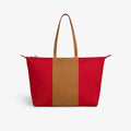 Leather Canvas Zip Tote