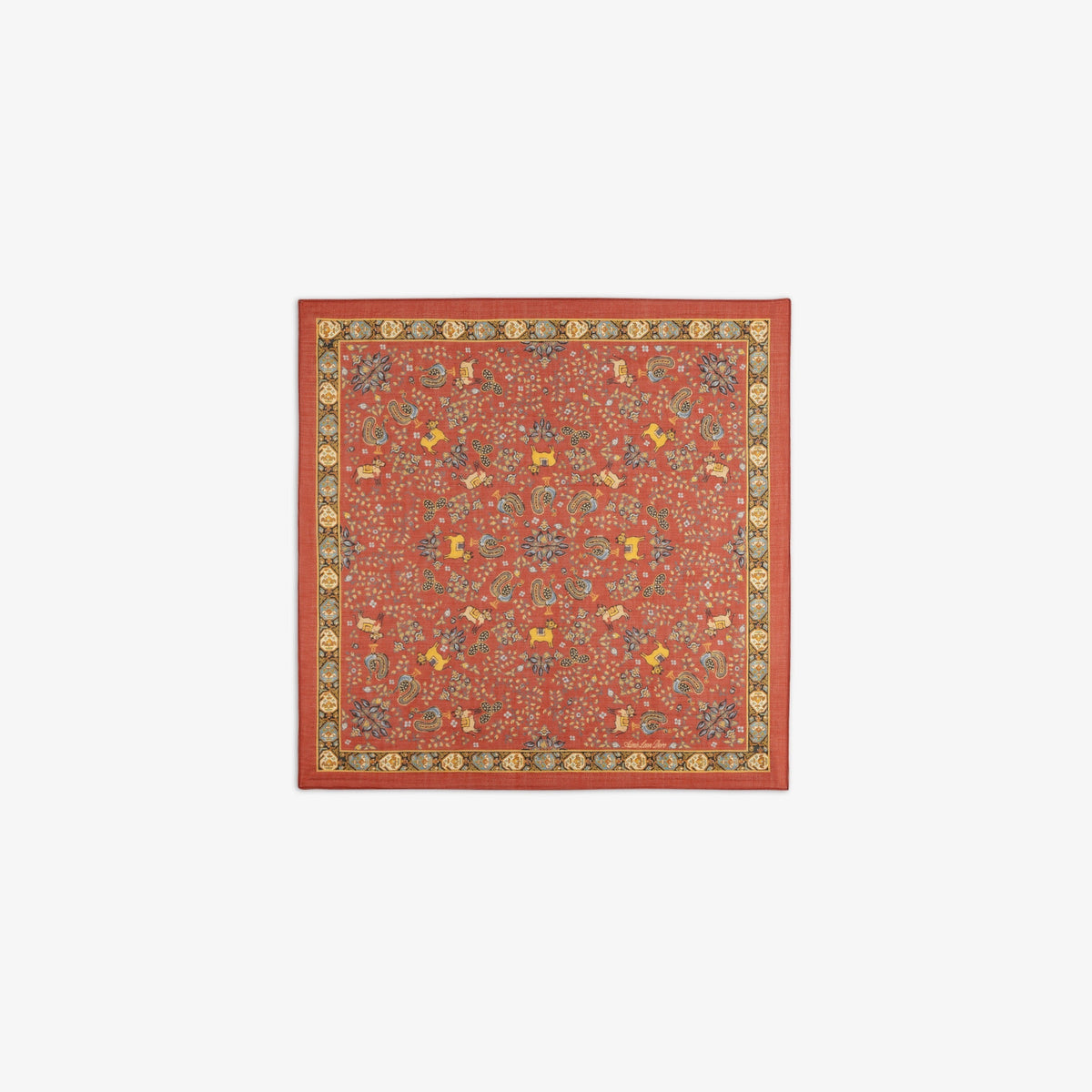 Archival Print Wool Silk Bandana