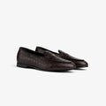 Croc-Embossed Crest Salóni Loafer
