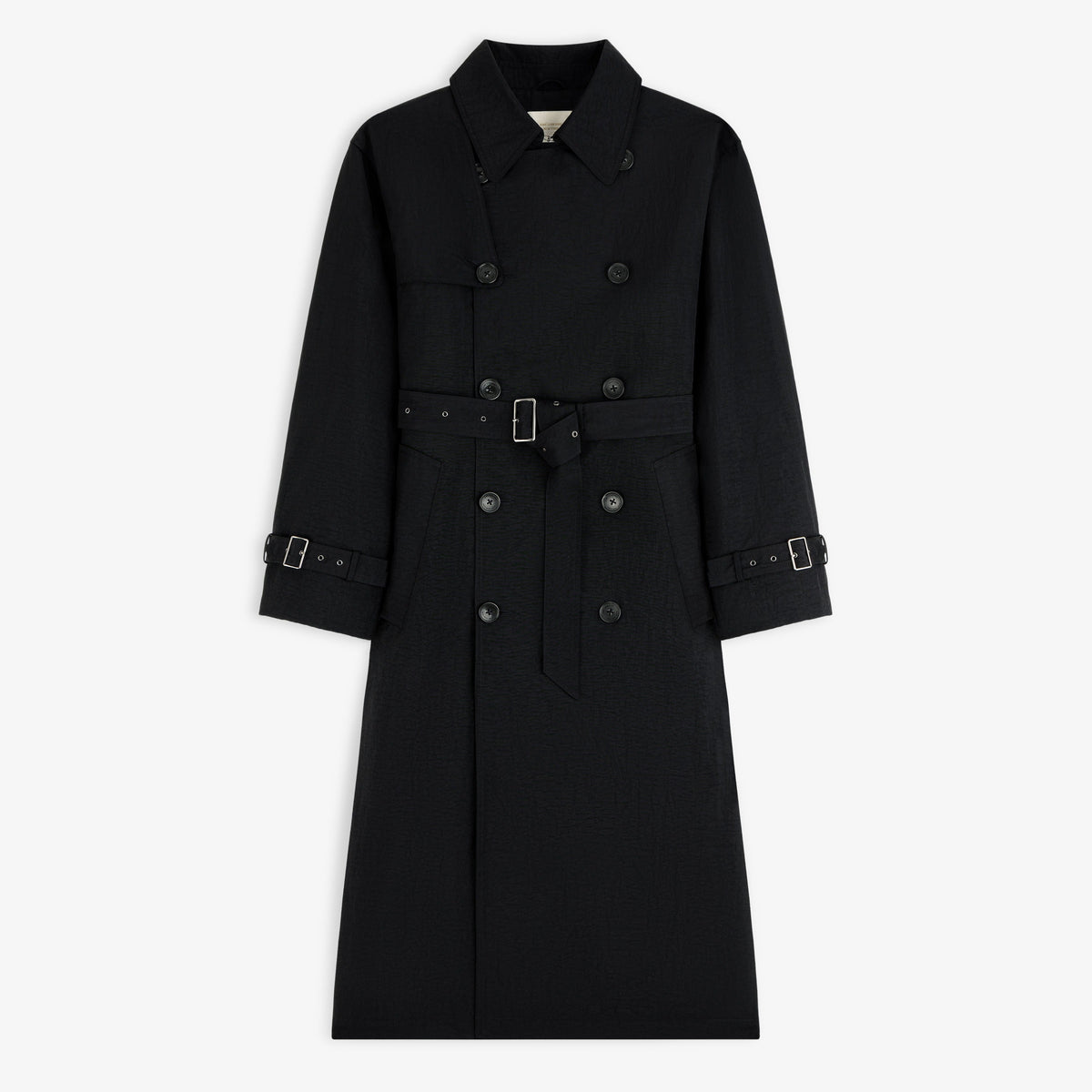 Double Breasted Nylon Trench Coat