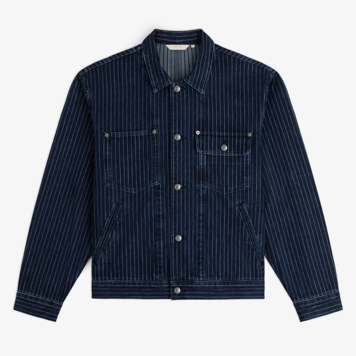 Chalk Stripe Denim Trucker Jacket