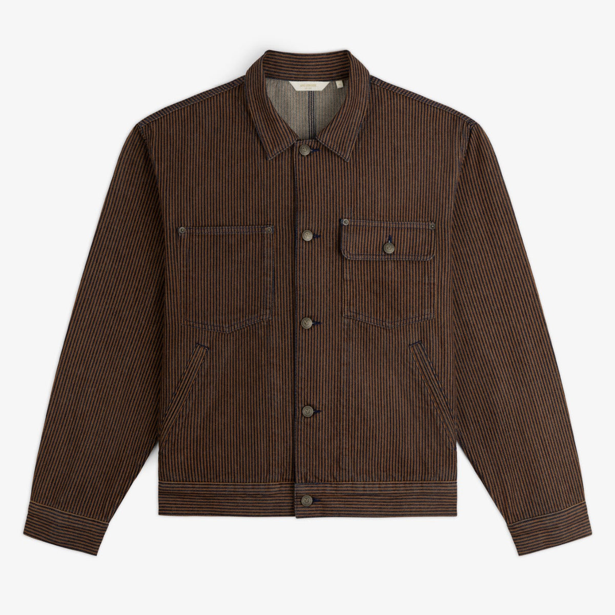 Hickory Stripe Denim Trucker Jacket
