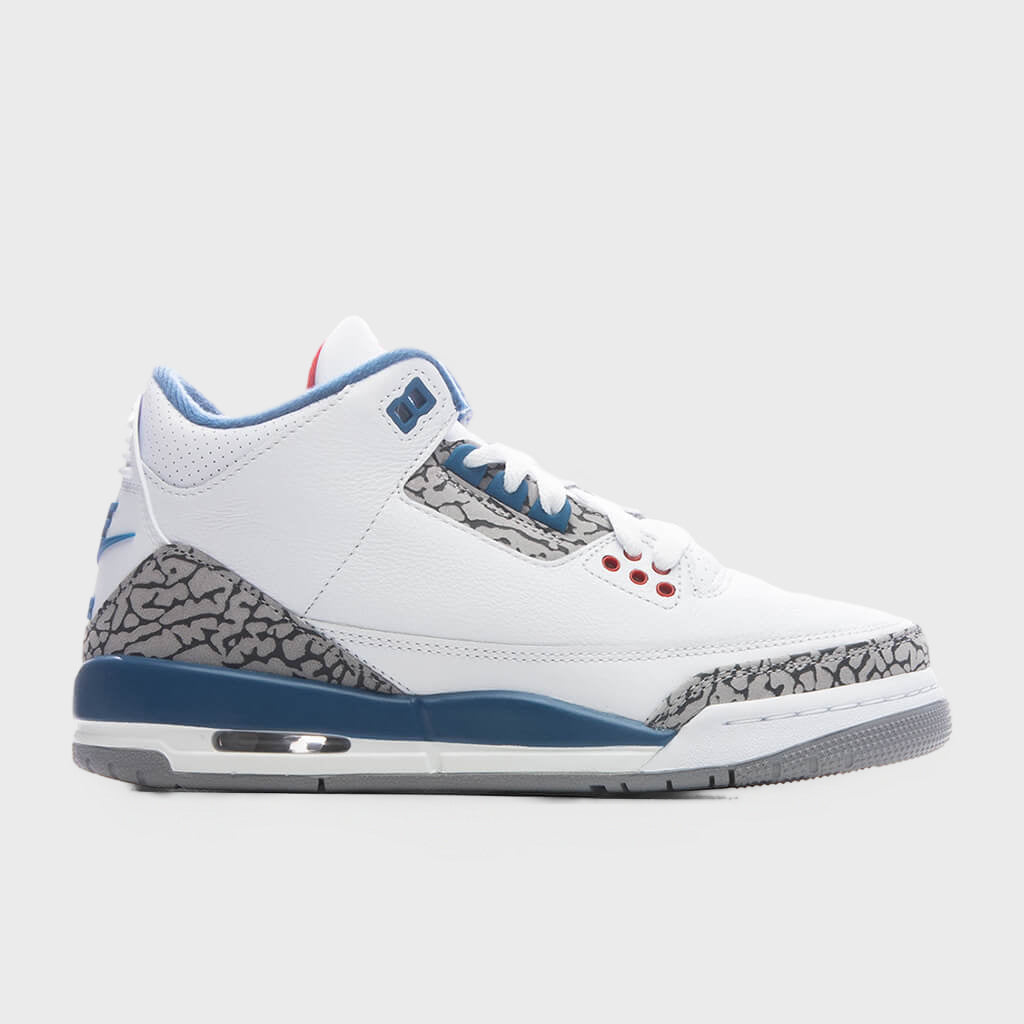 Air Jordan 3 Retro 'True Blue' (GS) - White/True Blue/Grey/Fire Red