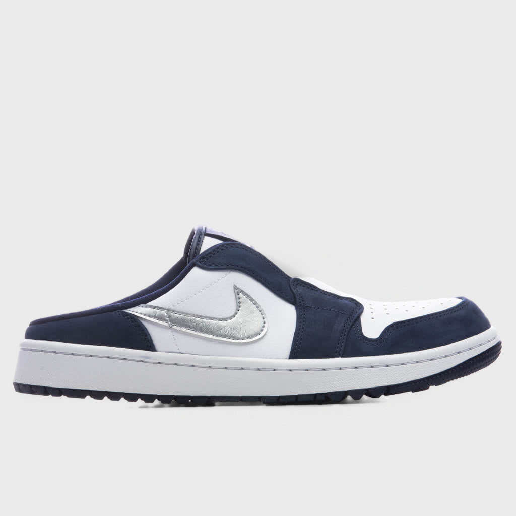 Air Jordan Mule - White/Metallic Silver/Midnight Navy