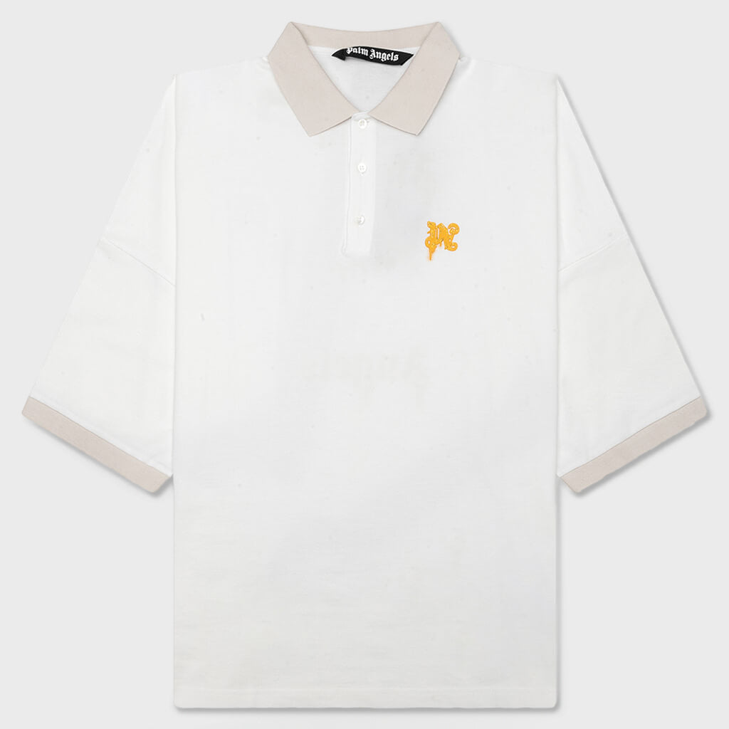 Angel Pencil Polo S/S - Off White/Light Orange