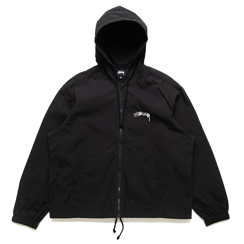 Stussy Waxed Cotton Beach Shell Jacket - Black