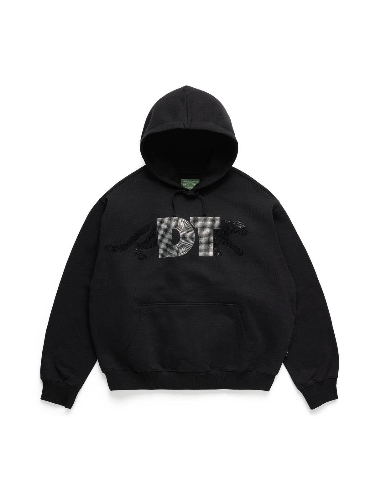Rhinestone DT Panther Pullover Hoodie Black