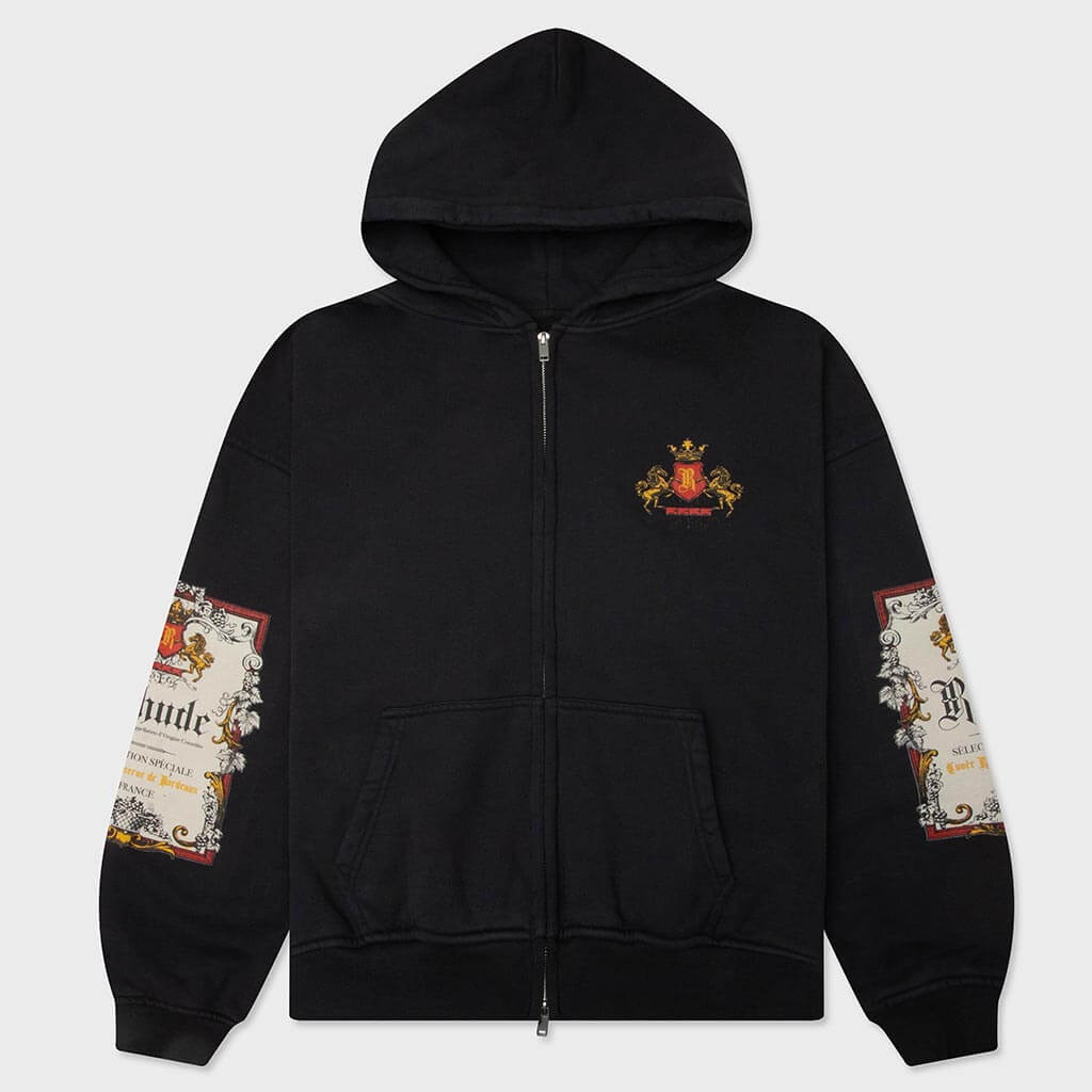 Bordeaux Reserve Zip-Up Hoodie - Vintage Black/White/Red